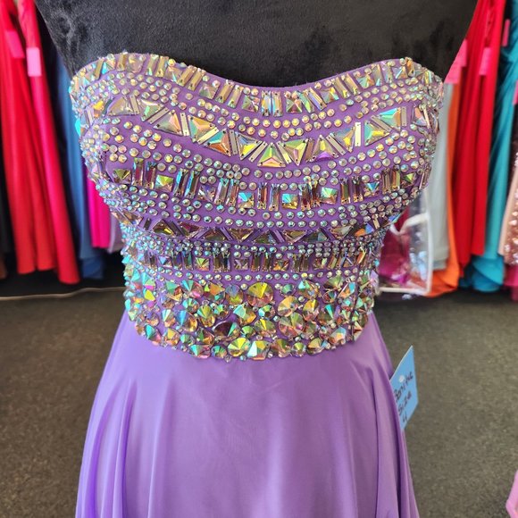 Mori Lee 95005 Deep Lavender Size 4 Prom/Evening Formal - Picture 2 of 6
